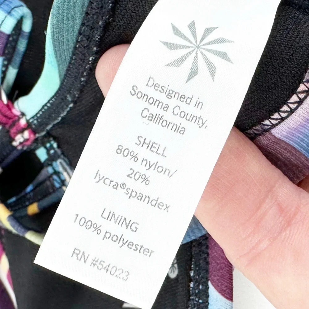 ✅ATHLETA | Swim Bikini Top In Striped Rainbow Laser Beam SIZE X-SMALL MULTICOLOR
